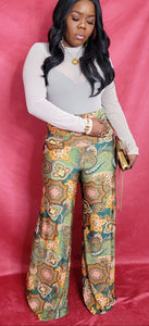 Paisley Print  Wide Legged Pants